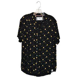 Free Planet Short Sleeve Button Down Rubber Duckie Holiday Shirt Size L